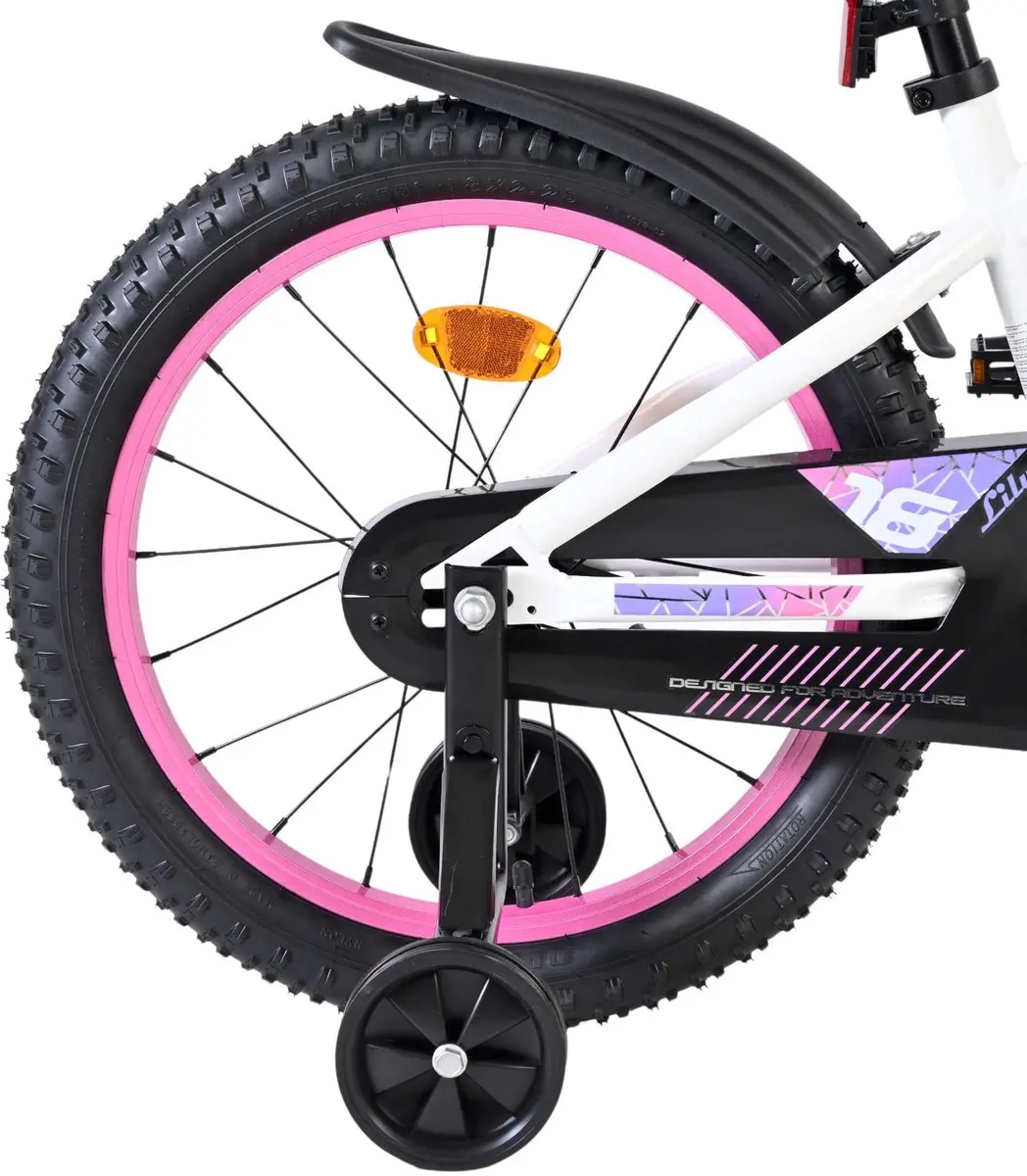 Volare Lily Kinderfiets 18 inch - 1 Versnelling - Wit/Rood/Paars
