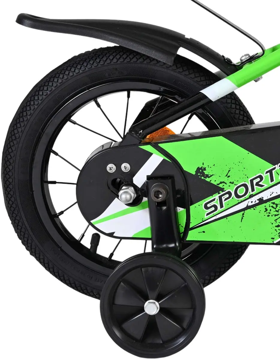 Volare Sportivo Kinderfiets 12" - 1 Versnelling - Groen/Zwart