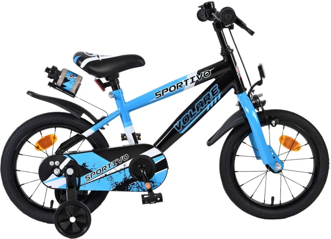 Volare Sportivo Kinderfiets 14" - 1 Versnelling - Blauw/Zwart