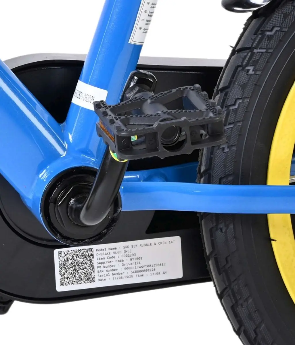 Volare Paw Patrol Rubble & Crew Kinderfiets 14 inch - Blauw