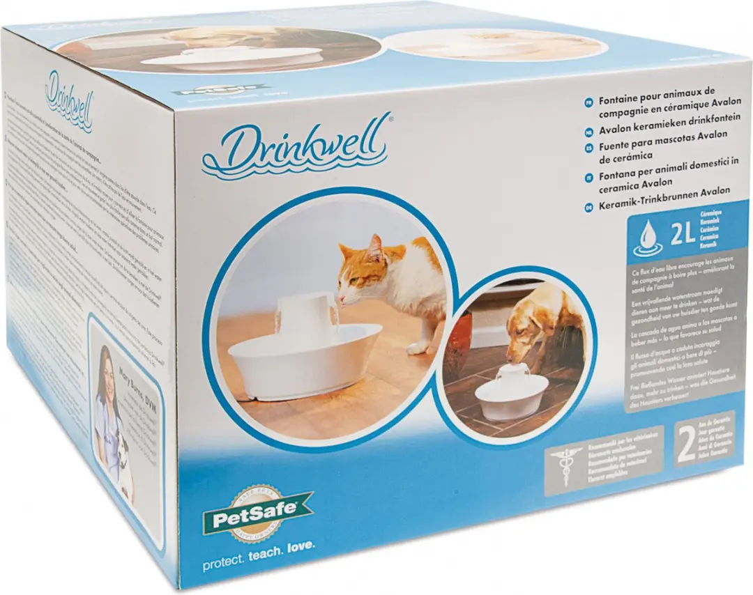 Avalon PetSafe Drinkwell Keramische Drinkfontein 2L - Blauw