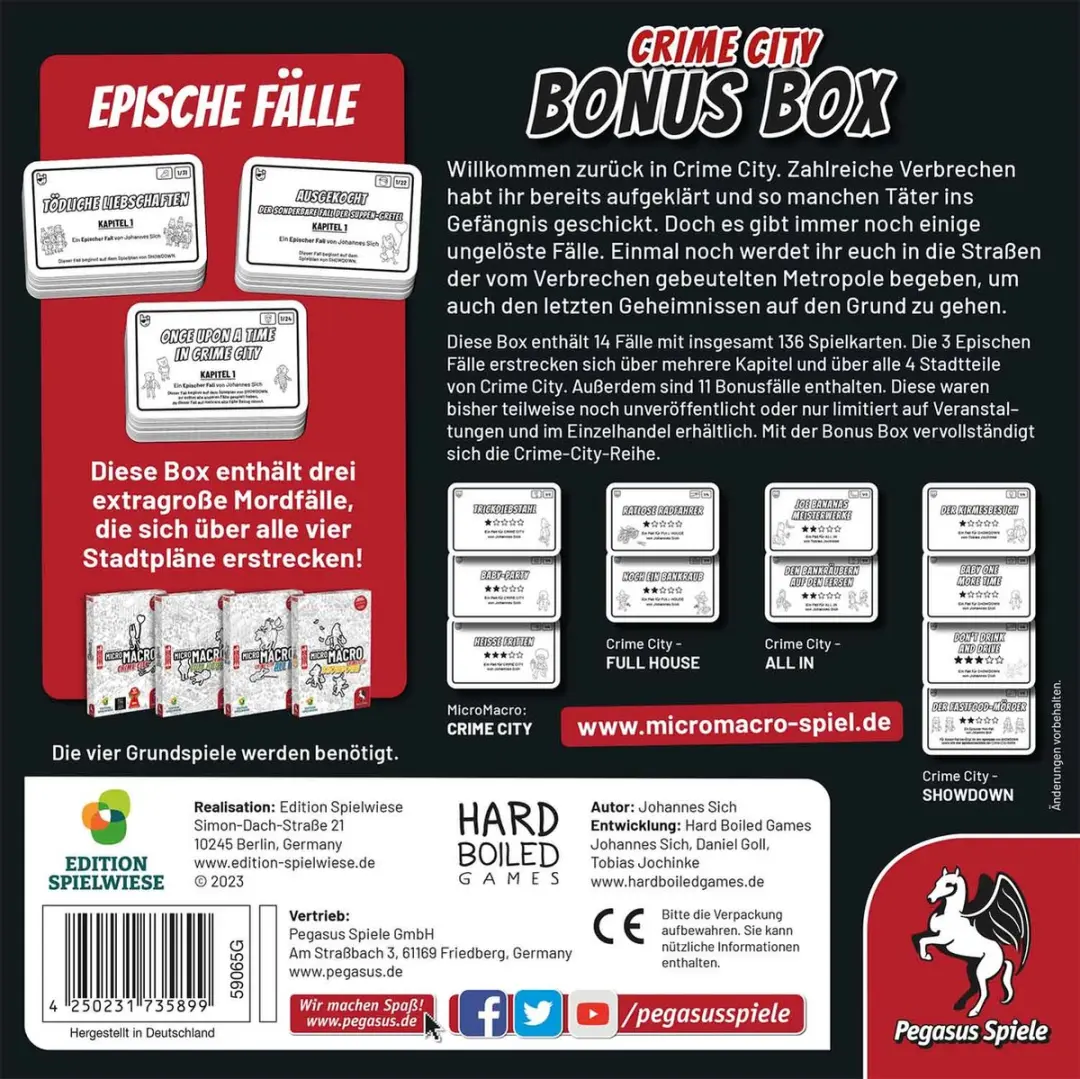 Pegasus MicroMacro Crime City Bonus Box Bordspel - 4 Spelers