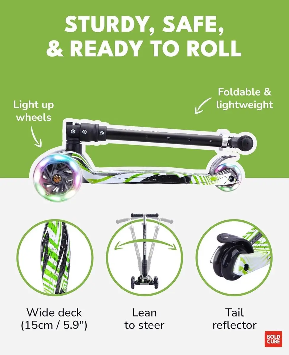 Volare BOLDCUBE Big Driewielstep 9cm Swift Green