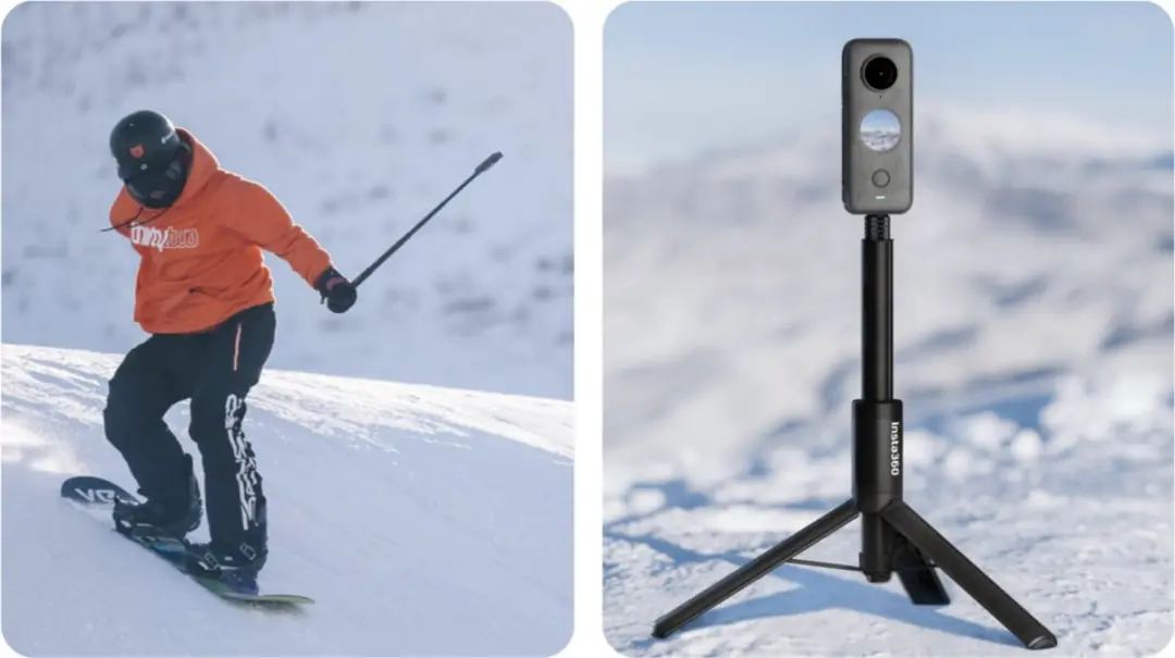 Insta360 CINX2CB/G 2-in-1 Selfie Stick Statief - Zwart