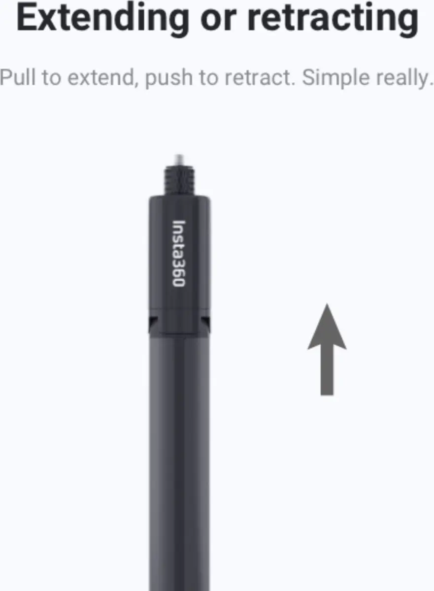 Insta360 CINX2CB/G 2-in-1 Selfie Stick Statief - Zwart