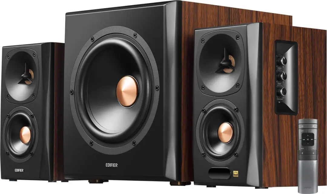 Edifier S360DB 2.1 Luidsprekerset - 150W - Draadloze Subwoofer 8" - Zwart/Bruin - afbeelding 5 van 5