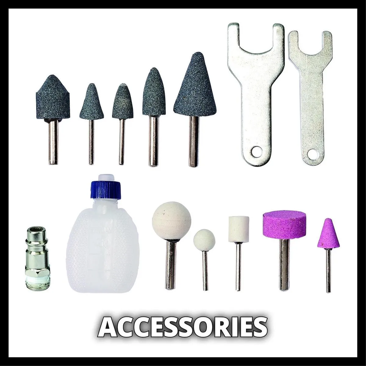 Einhell Pneumatische Staafslijper TC-PP 220 - Voor slijpen/polijsten/graveren/ontbramen - 1-hand bediening - Incl. 10 slijpstenen - Incl. Transport-/Opbergkoffer