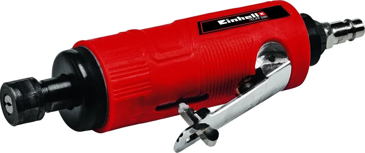 Einhell Pneumatische Staafslijper TC-PP 220 - Voor slijpen/polijsten/graveren/ontbramen - 1-hand bediening - Incl. 10 slijpstenen - Incl. Transport-/Opbergkoffer