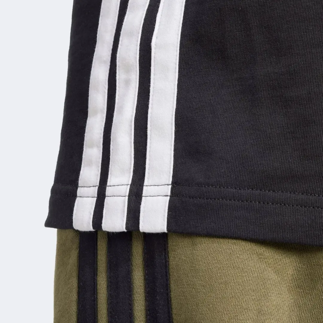 adidas Essentials 3-Stripes Shirt Heren - S - Zwart/Wit