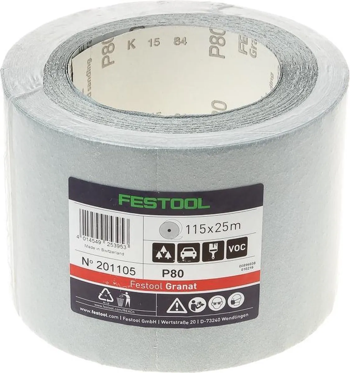 Festool Schuurrol Granat 115x25m P80