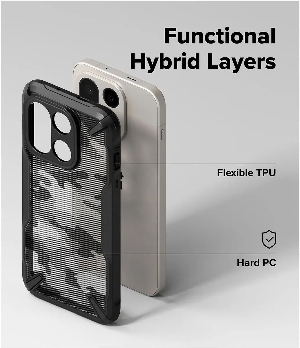 Ringke Fusion X Hoesje OnePlus 15 - Camo Zwart - afbeelding 6 van 6