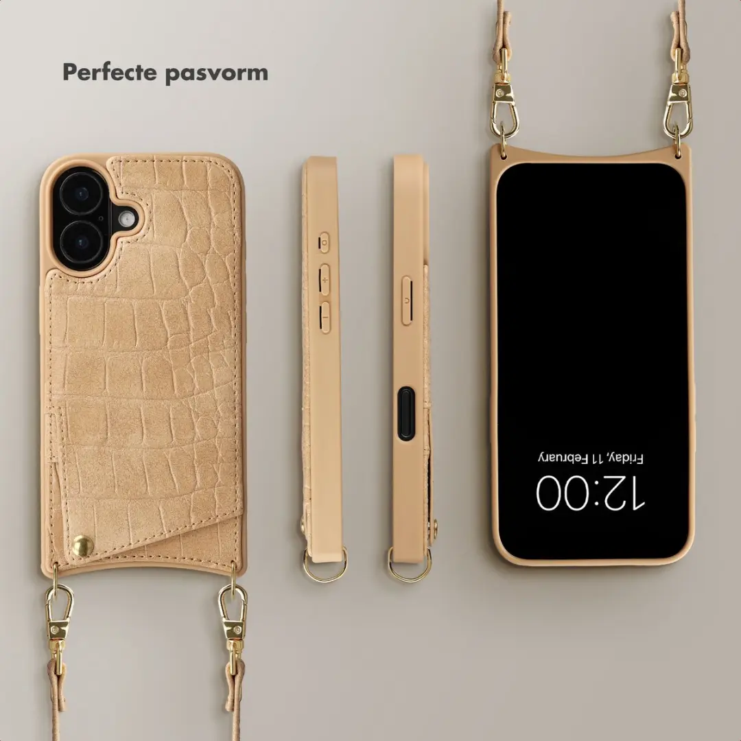Selencia Croco Backcover iPhone 17 - Toasted Almond