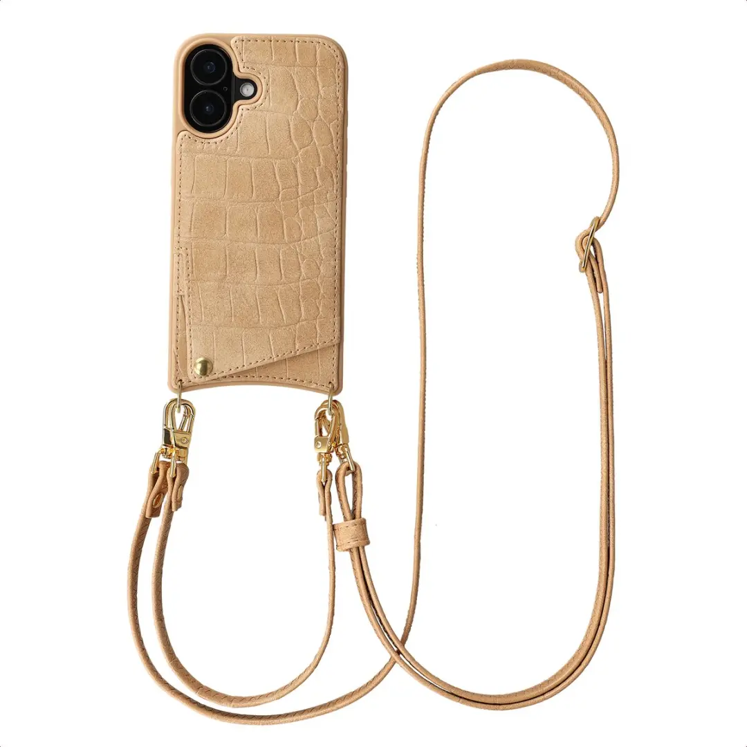 Selencia Croco Backcover iPhone 17 - Toasted Almond