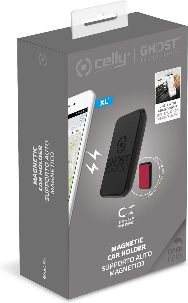 Celly GHOST Fix XL Universele Telefoonhouder - Zwart