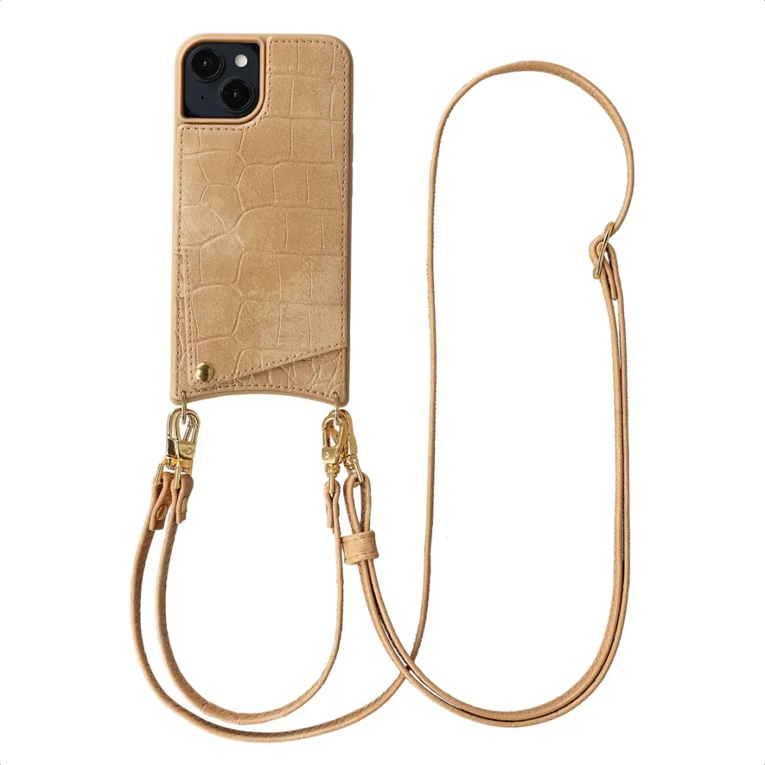 Selencia Croco Backcover iPhone 14/13 - Toasted Almond