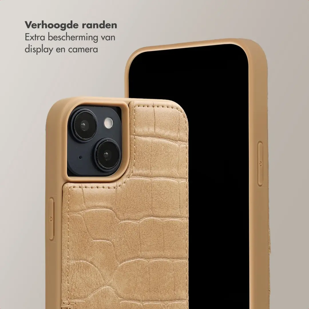 Selencia Croco Backcover iPhone 14/13 - Toasted Almond