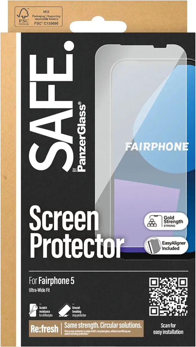 PanzerGlass SAFE Ultra-Wide Screenprotector Fairphone 5