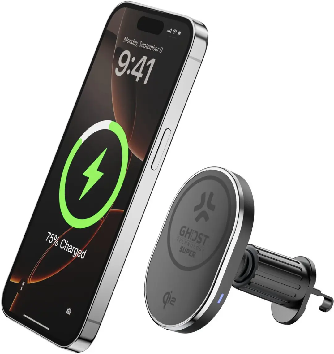 Celly Smartphonehouder QI2 - Ventilatierooster Zwart