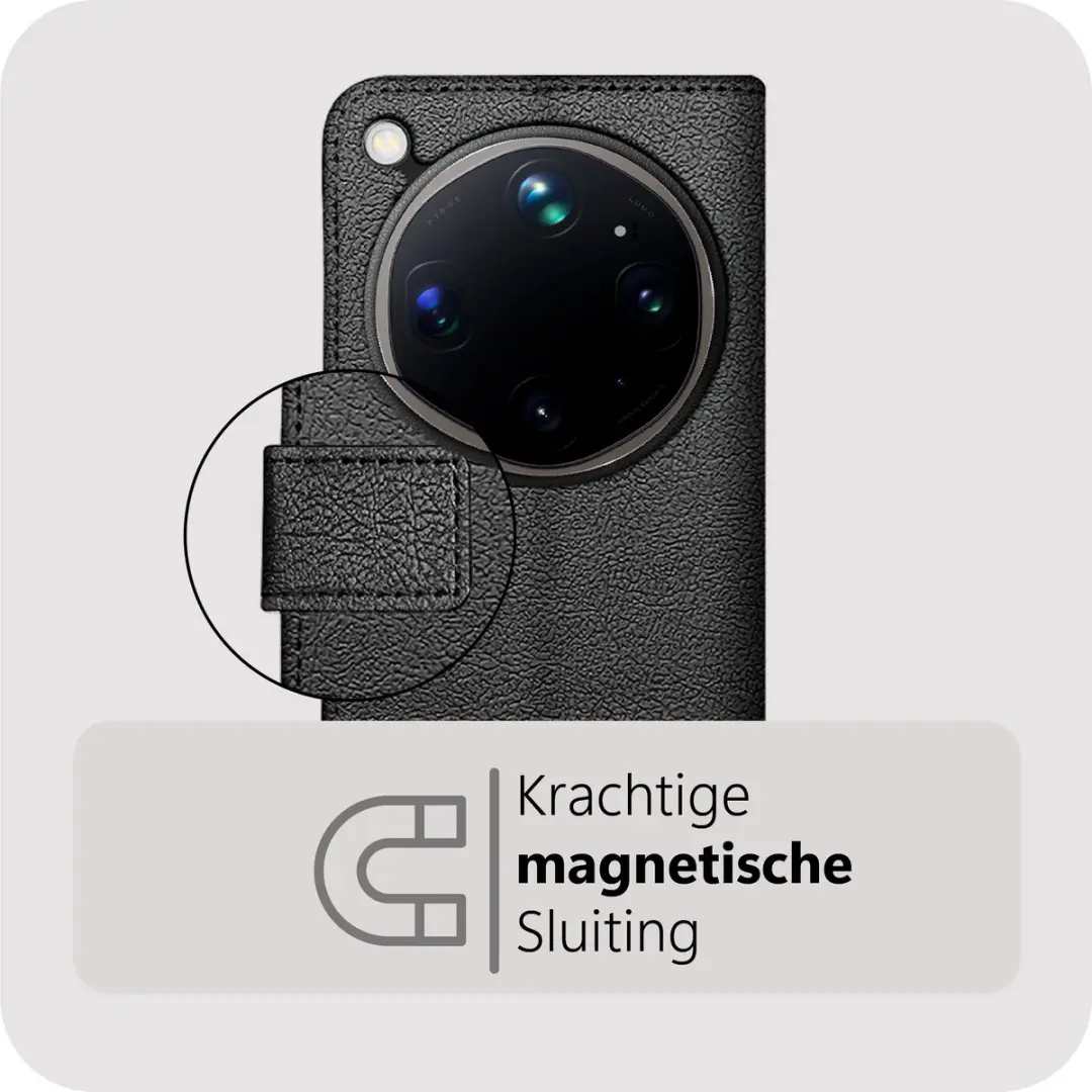 Just in Case Bookcase Classic Oppo Find X9 Ultra Hoesje - 2 Pasjes - Zwart