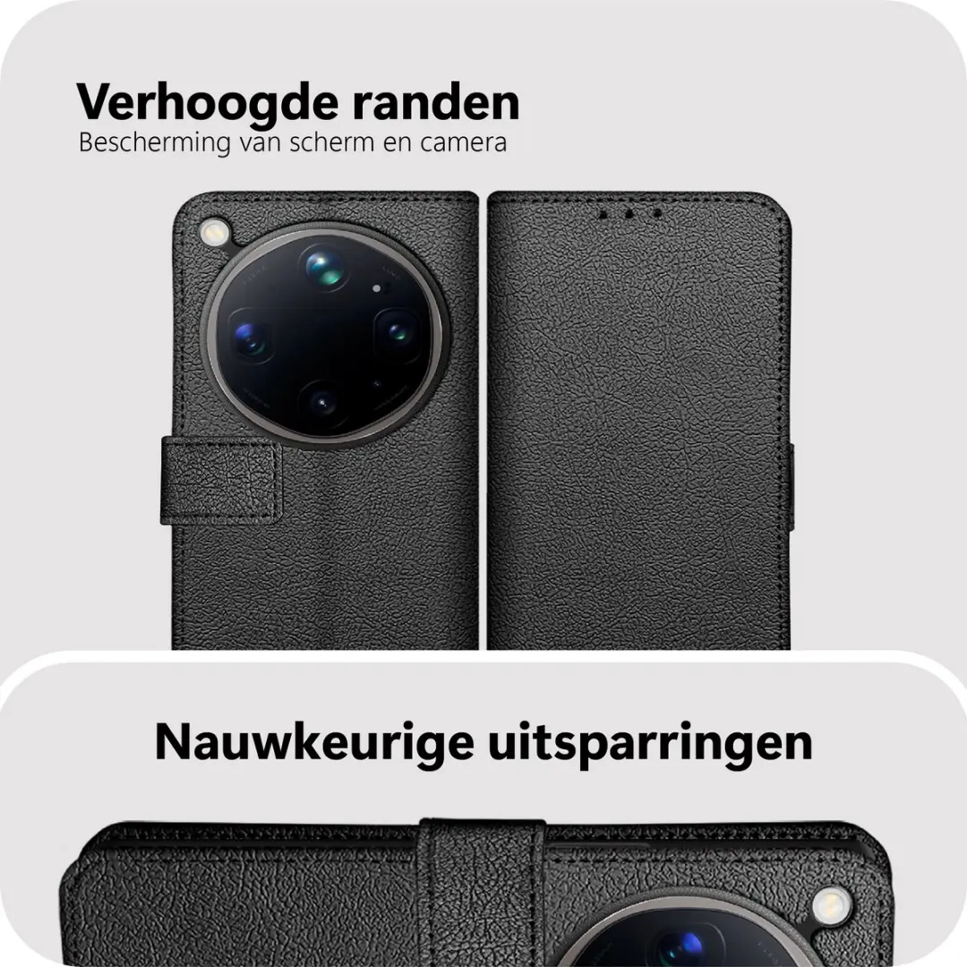 Just in Case Bookcase Classic Oppo Find X9 Ultra Hoesje - 2 Pasjes - Zwart - afbeelding 6 van 6
