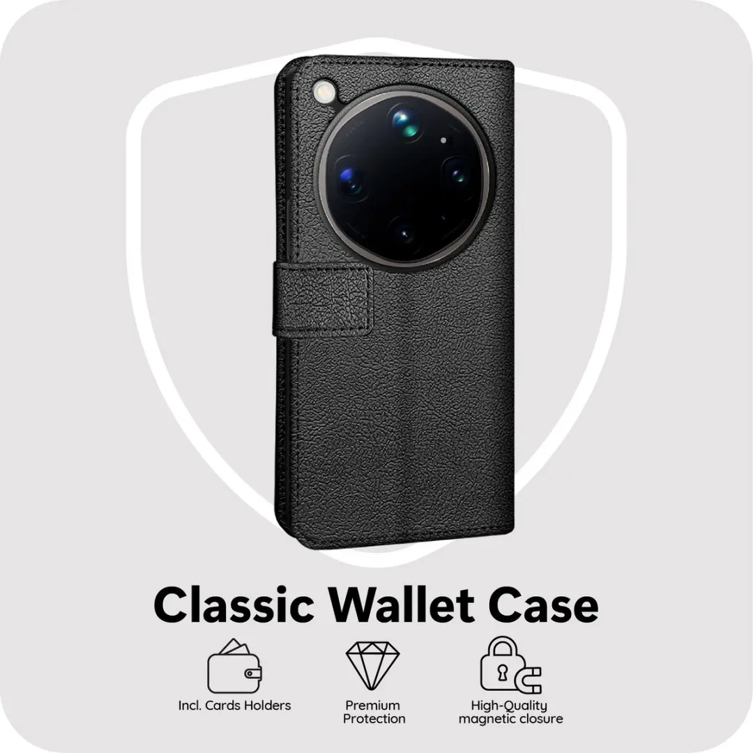 Just in Case Bookcase Classic Oppo Find X9 Ultra Hoesje - 2 Pasjes - Zwart