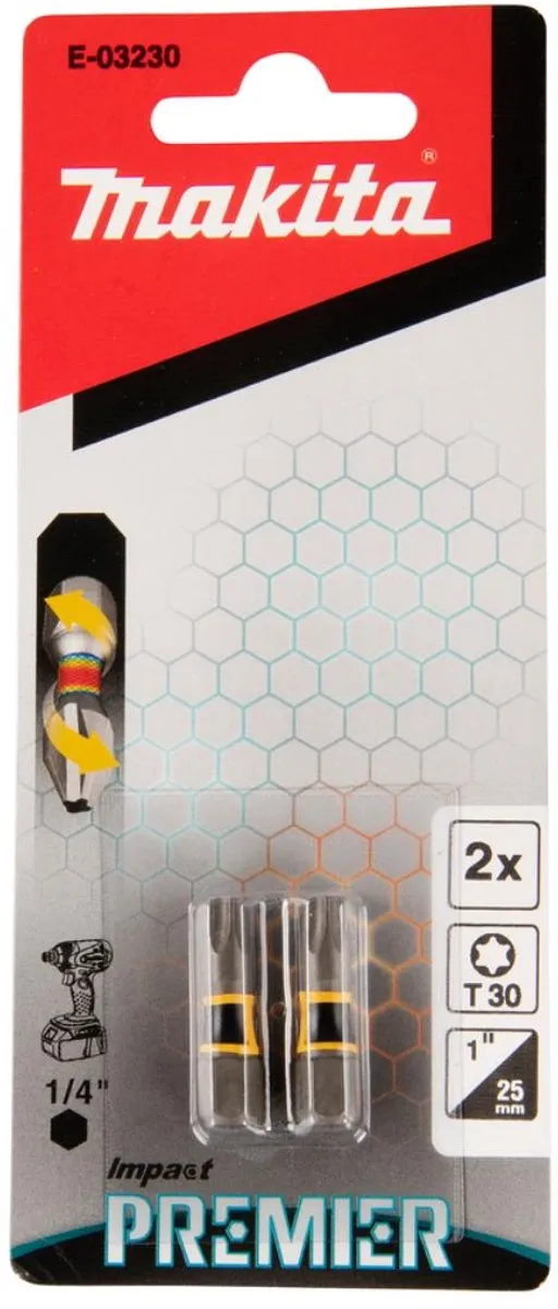 Makita Slagschroefbit T30x25mm XTT Impact Premier E-03230 - afbeelding 6 van 6