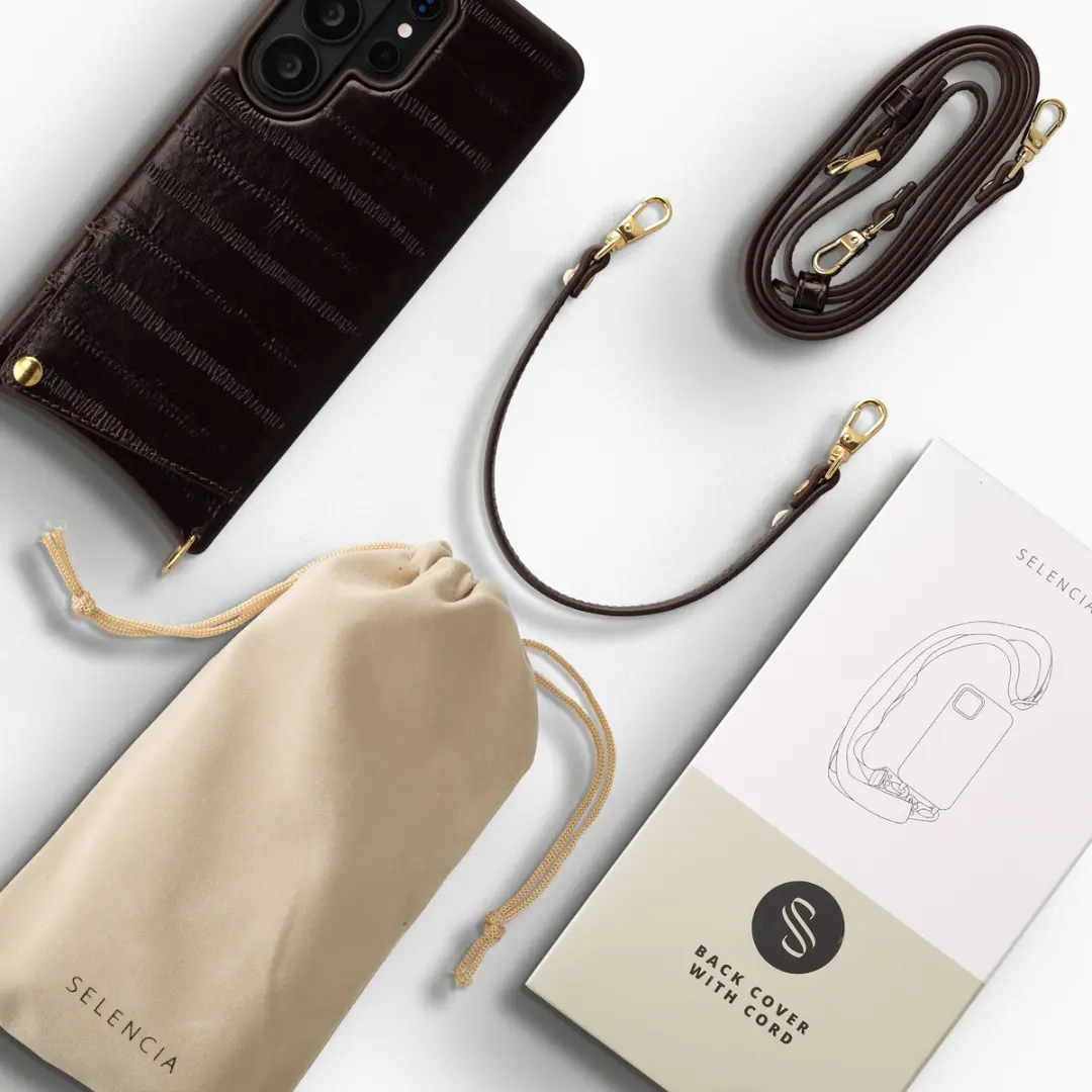 Selencia Hoesje Samsung Galaxy S26 Ultra - Donkerbruin Leder - 2 Pasjes