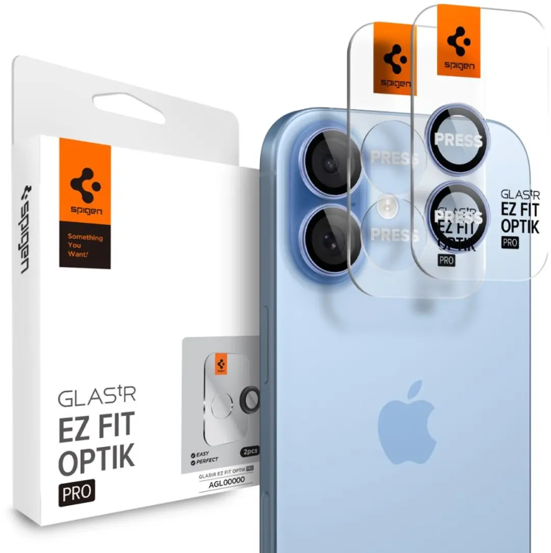 Spigen Glass.TR EZ Fit Optik Pro Camerabeschermer - iPhone 16/17 - Transparant