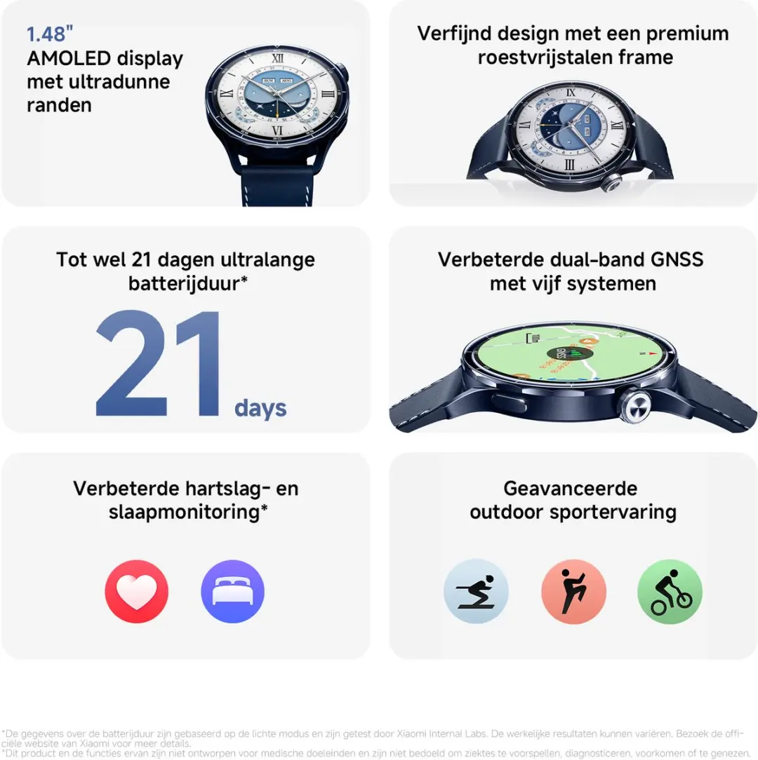 Xiaomi Watch S5 46mm Smartwatch - 1.48" AMOLED - Blauw