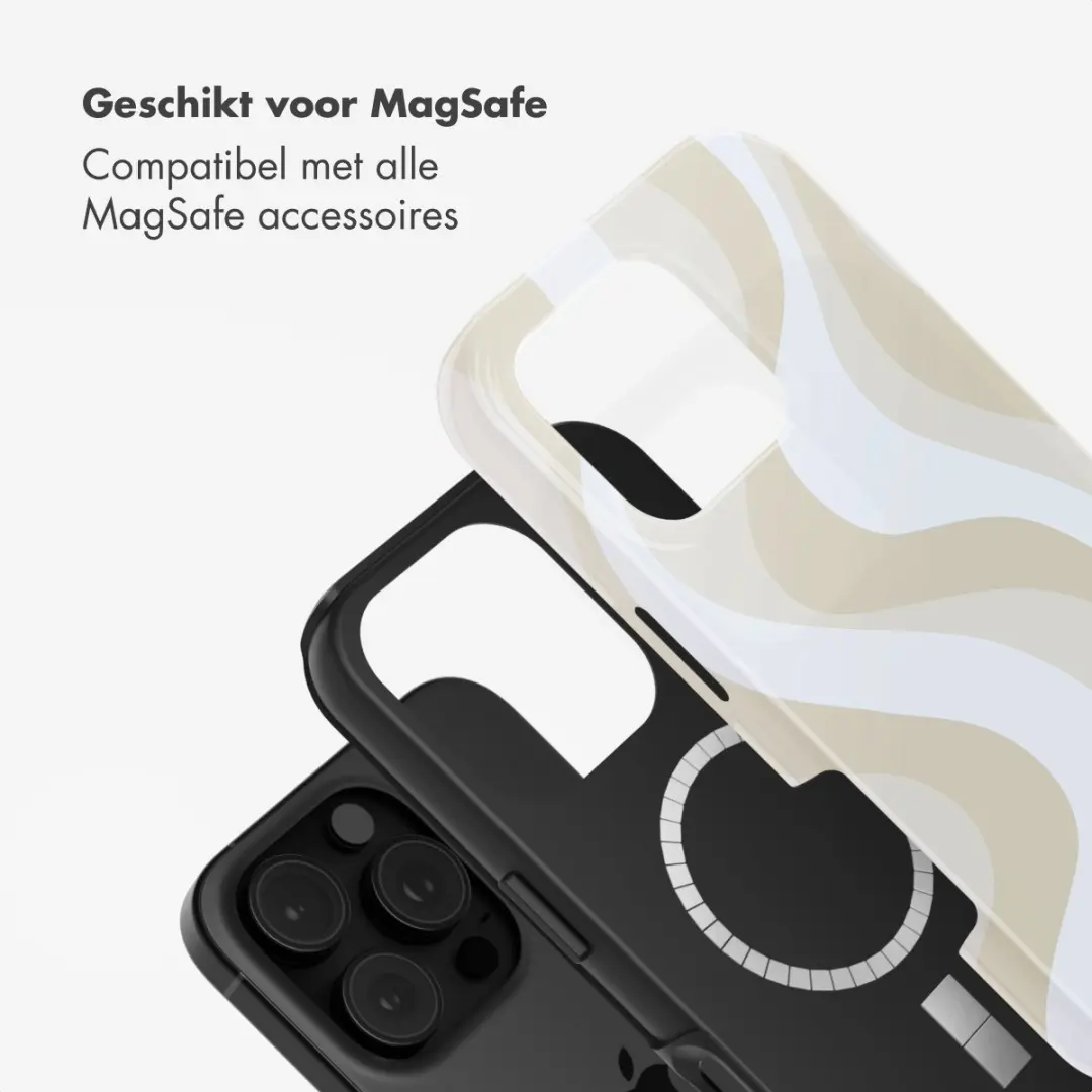 Selencia Hoesje iPhone 16 Pro Desert Waves Beige - MagSafe