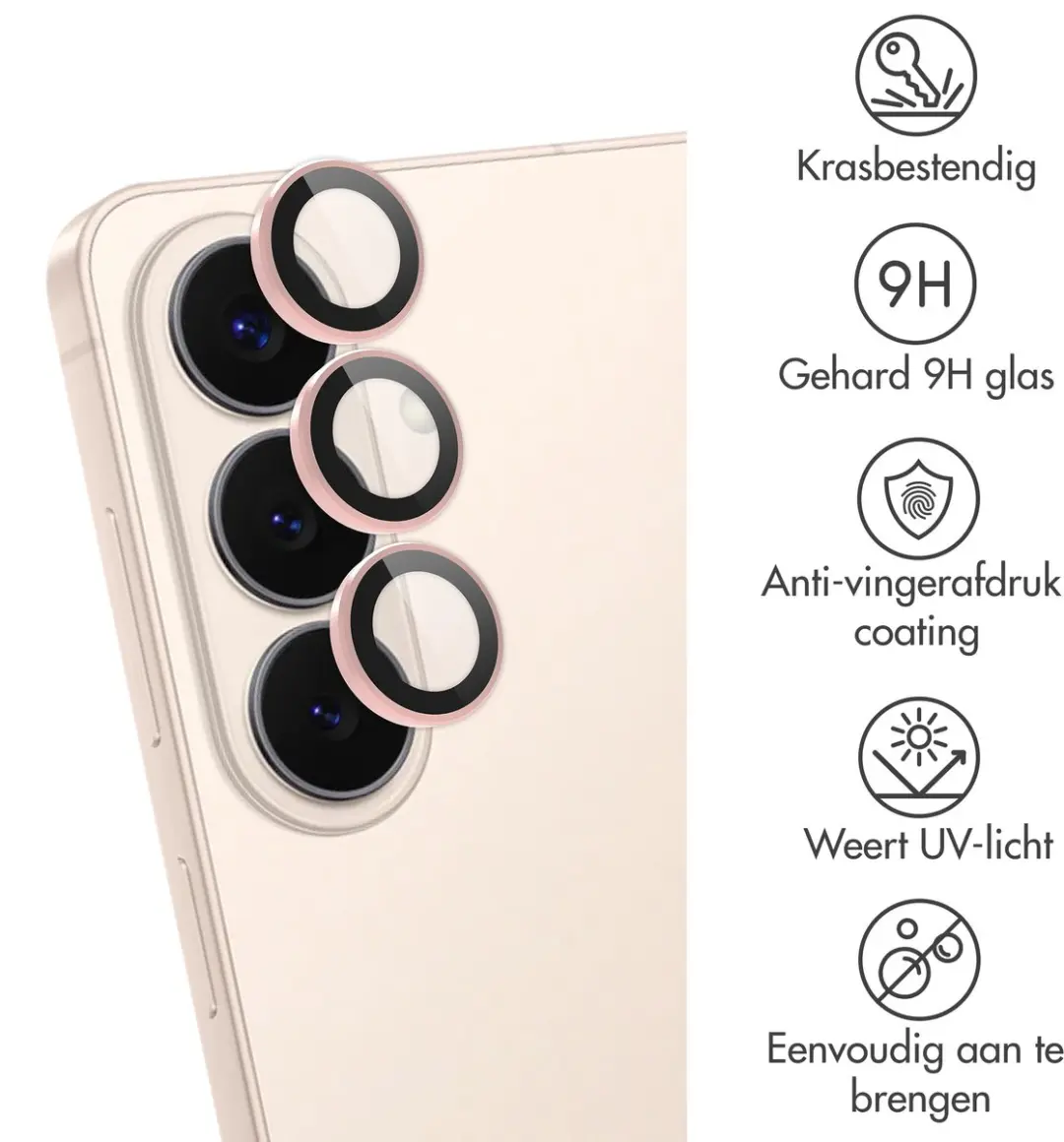 imoshiion Camera Lens Protector - Samsung Galaxy S26/S26+ - 2 Stuks - Pink Gold