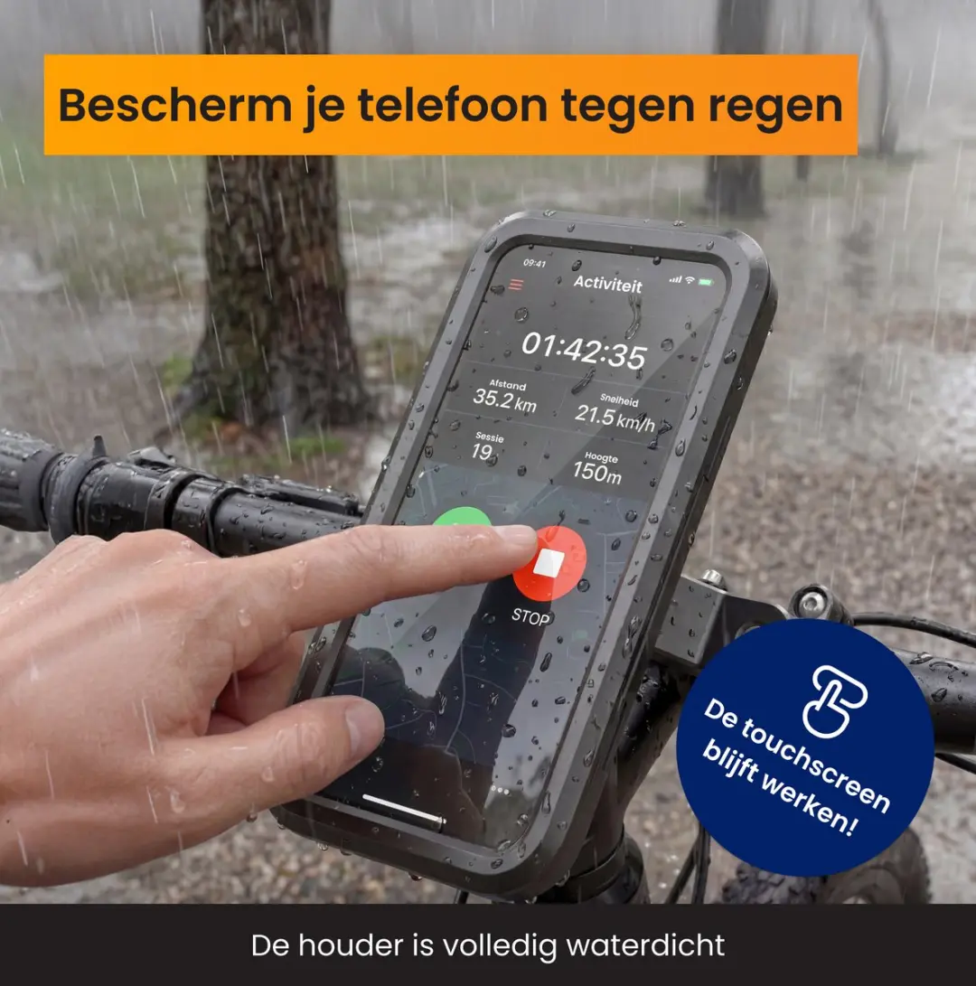 R2B Telefoonhouder Fiets Powerbank 5000mAh - Zwart
