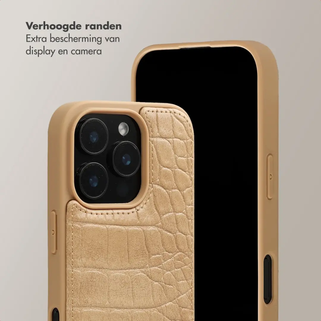 Selencia Croco Backcover iPhone 16 Pro - Toasted Almond