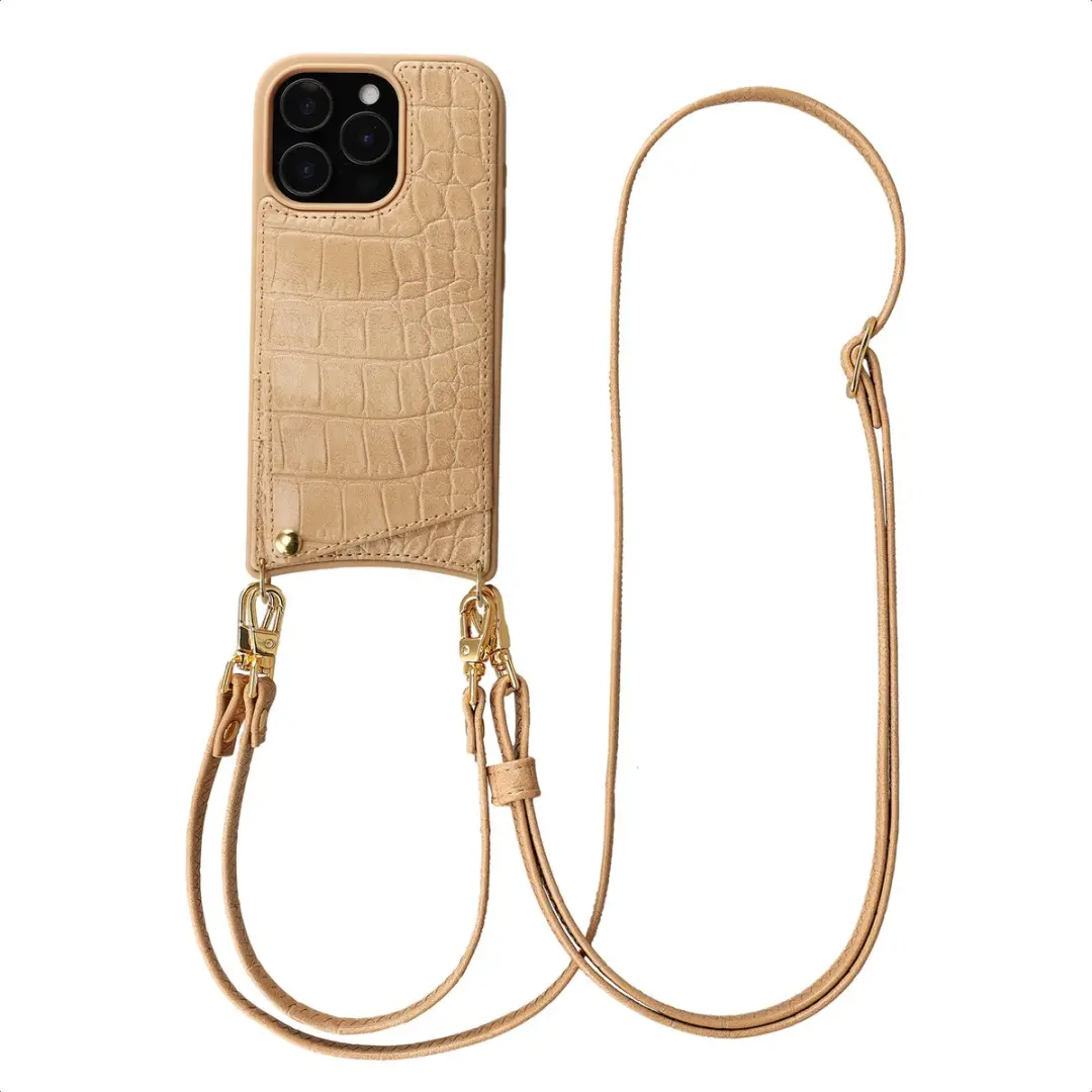 Selencia Croco Backcover iPhone 16 Pro - Toasted Almond