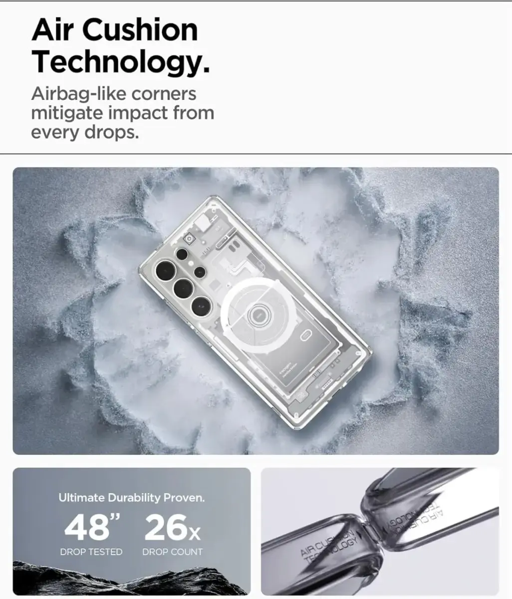 Spigen Ultra Hybrid MagFit Hoesje S25 Ultra - Wit - MagSafe