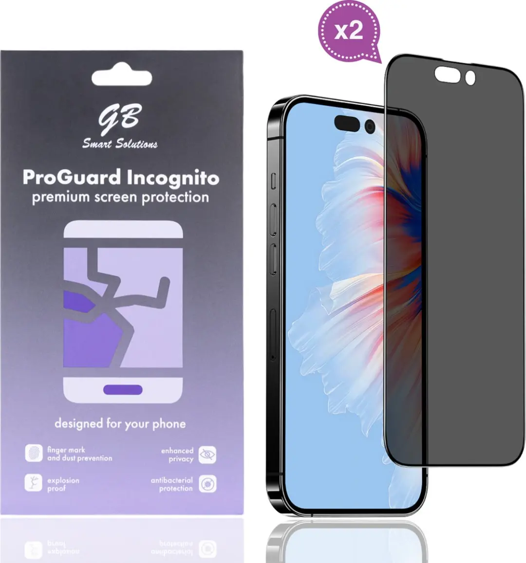 GB ProGuard Incognito Privacy Screenprotector iPhone 15