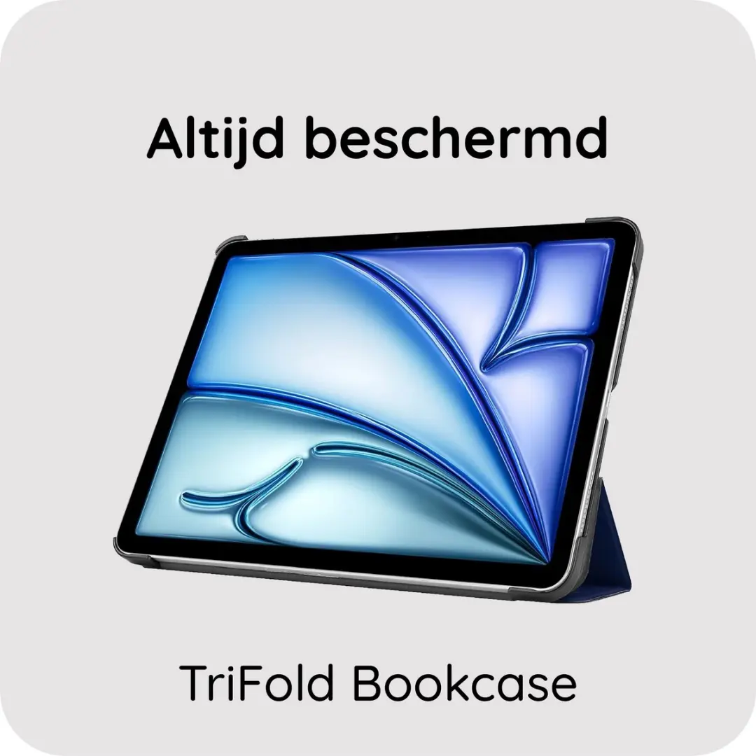 Just in Case iPad Air 13 TriFold Bookcase - Blauw - afbeelding 6 van 6