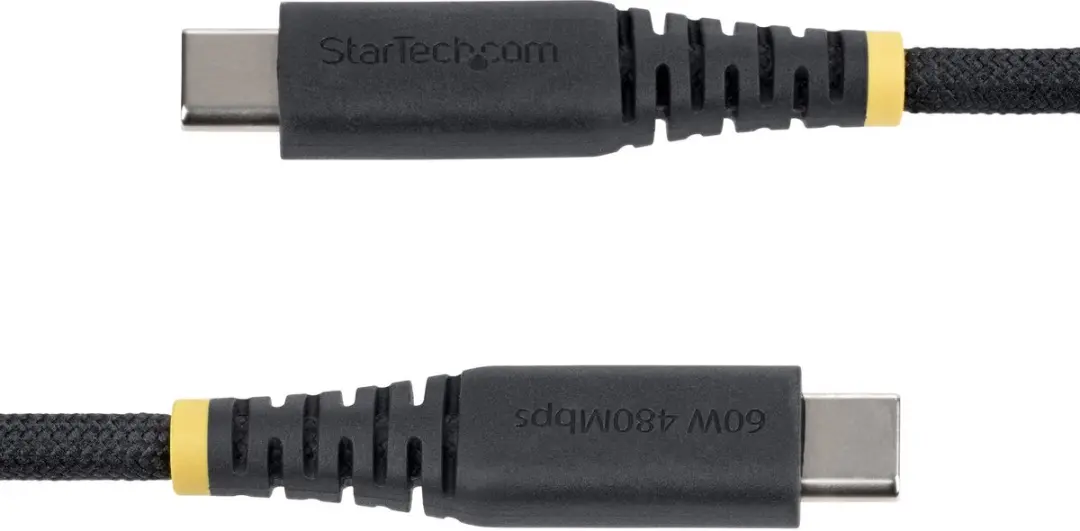 Startech USB2CC1MNCBR USB-C Laadkabel 60W - Zwart - afbeelding 4 van 6