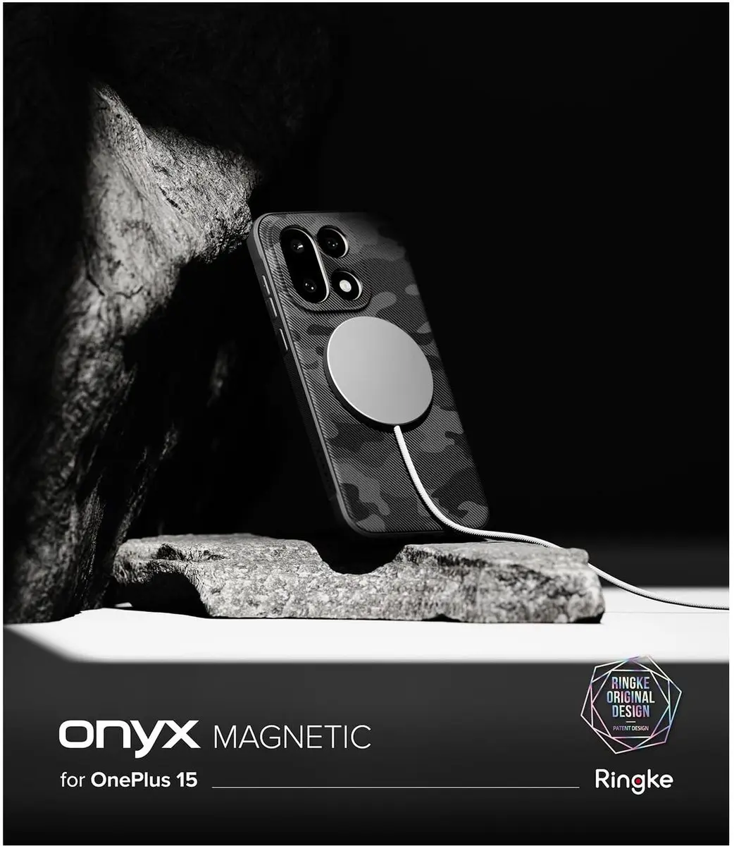Ringke Onyx Magnetic Hoesje OnePlus 15 - MagSafe/Qi2 - Camo Zwart