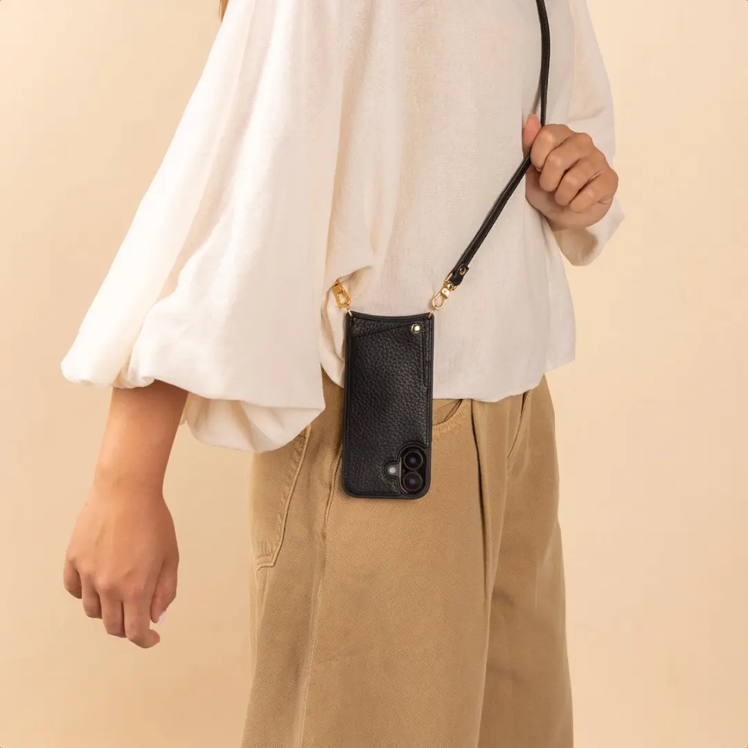 Selencia SH00097327 PU Crossbody Telefoonkoord - Zwart