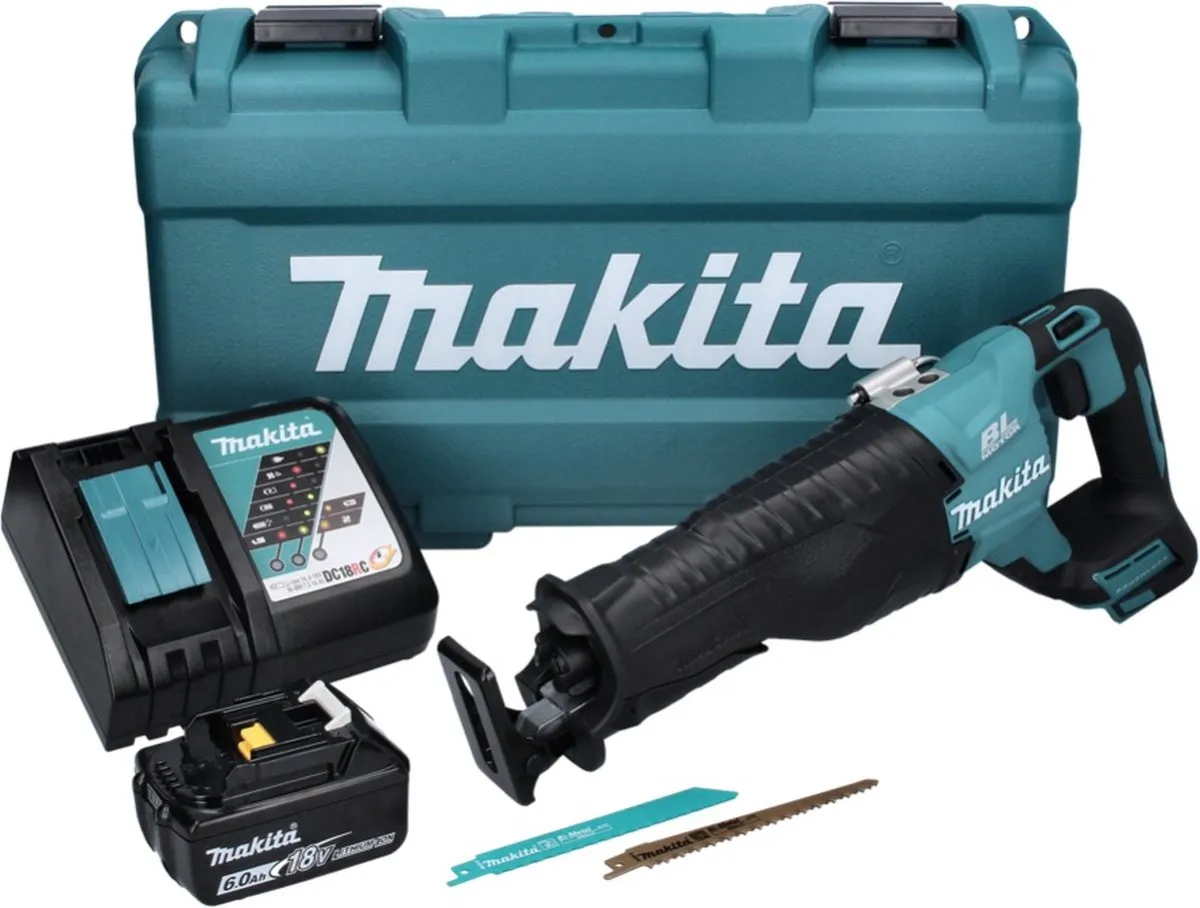 Makita DJR187RG1K Reciprozaag 18V - borstelloos - 6,0 Ah - met oplader