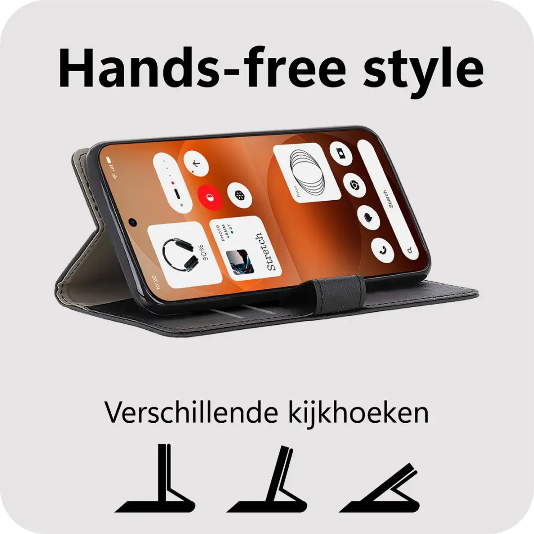 Just in Case Nothing Phone (4a) Pro Bookcase Classic Hoesje - MNT2904CW1 - Zwart - afbeelding 6 van 6