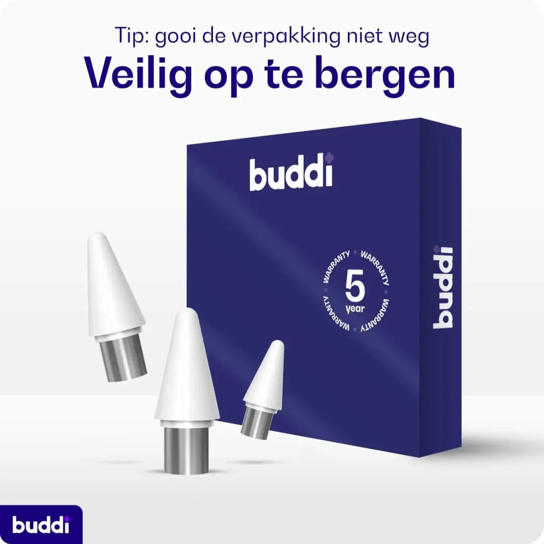 Buddi Replacement Tips - Styluspunten - Wit - 3 Stuks