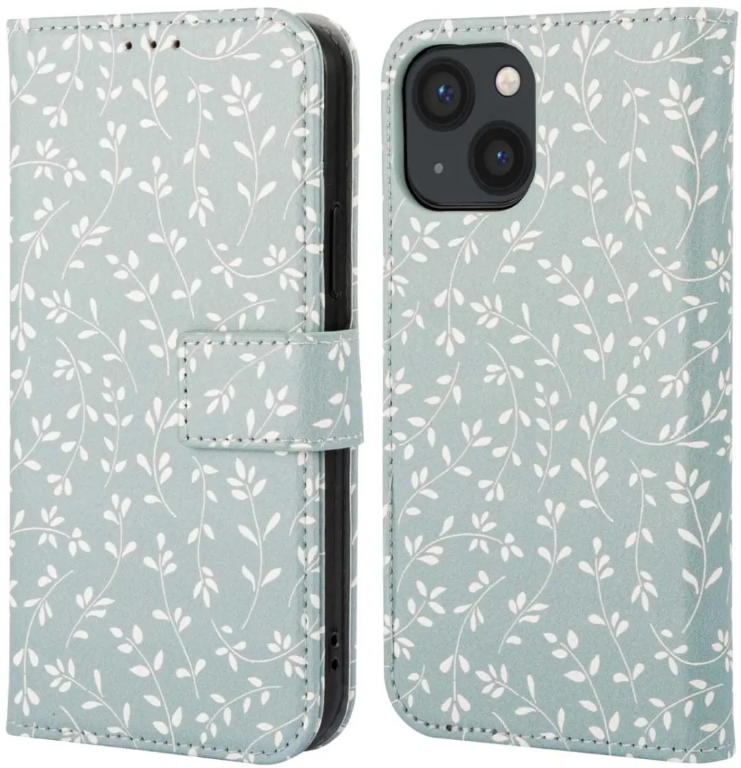 Imoshion iPhone 13 Hoesje Smoke Green Flowers