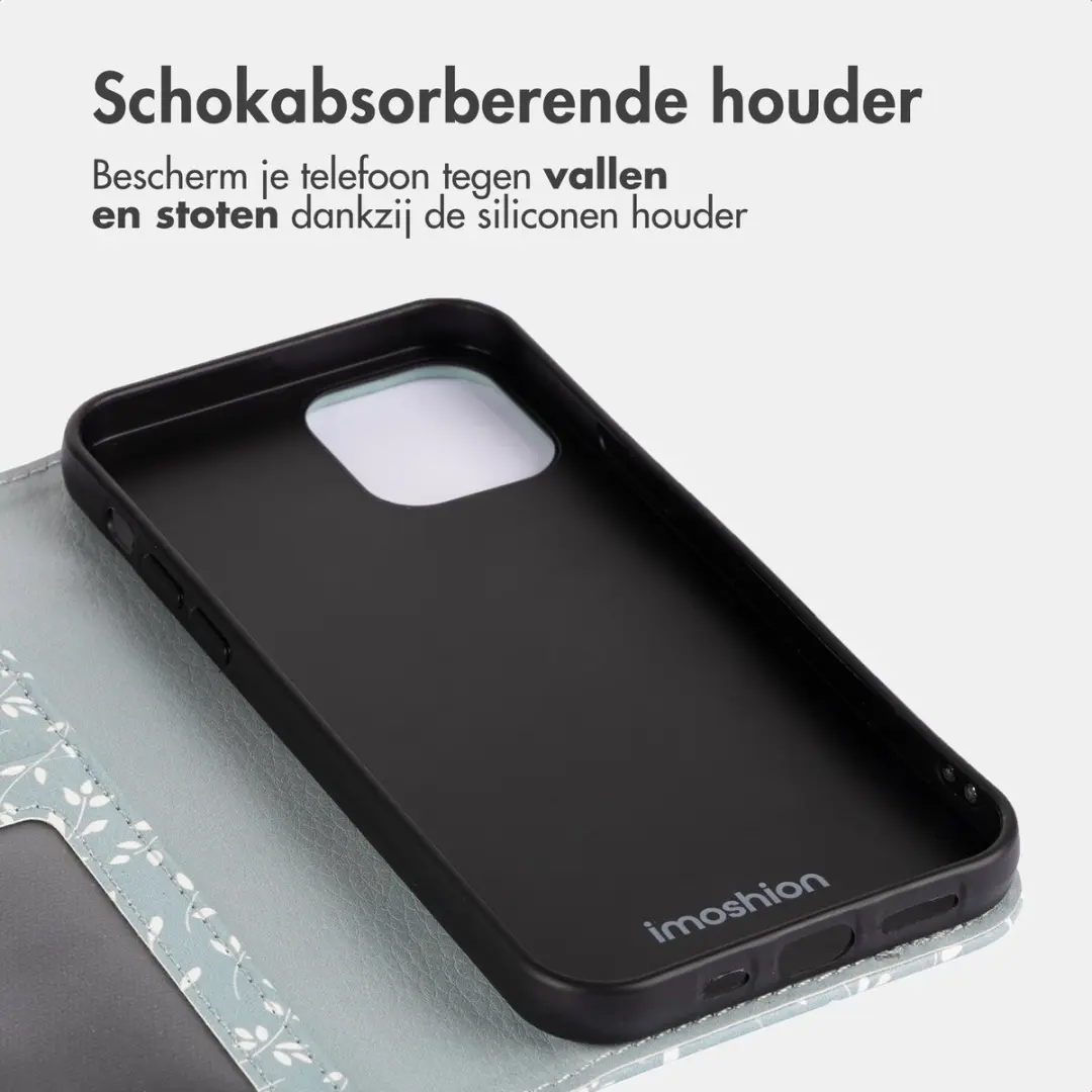 Imoshion iPhone 13 Hoesje Smoke Green Flowers - 3 Pasjes