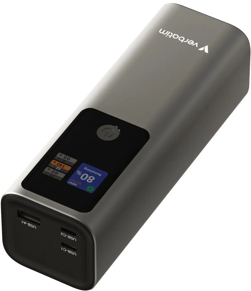 Verbatim Powerbank 27000mAh 140W - 2x USB-C PD 3.1 - Transparent
