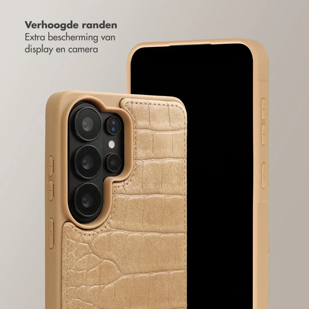 Selencia Croco Backcover Hoesje S26 Ultra - Toasted Almond