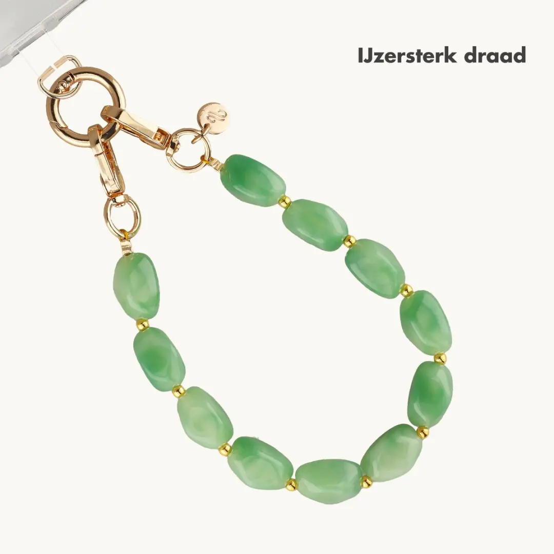 Selencia Universeel Satin Crush Telefoonkoord SH00096894 - Mint Green