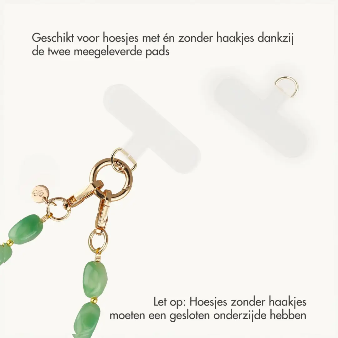 Selencia Universeel Satin Crush Telefoonkoord SH00096894 - Mint Green