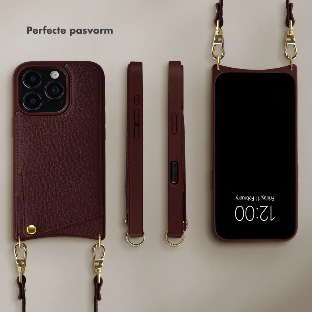 Selencia Hoesje iPhone 16 Pro - Backcover Rood - 2 Pasjes